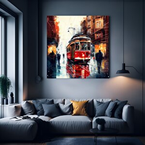 Soyut Şehir Manzarası Tablosu – Canlı Kentsel Dekor