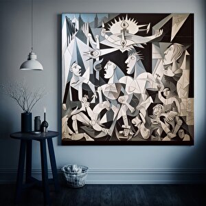 Guernica Kanvası, Pablo Picasso Guernica Tablosu Baskısı, Guernica Duvar Sanatı 40x40 cm