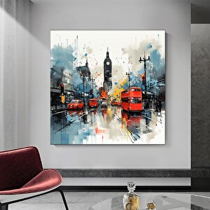 Soyut Şehir Manzarası Tablosu – Canlı Kentsel Dekor (tekrar)