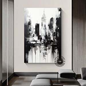 Şehir Ve Uzay Soyut Duvar Sanatı Kanvas; Şehir Manzarası; Dijital Poster; Büyük Boy; Soyut 150x290 cm