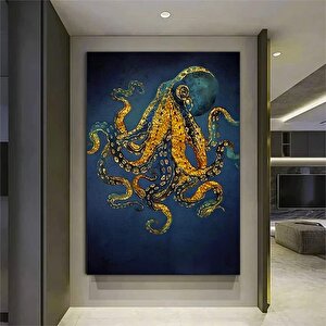 Ahtapot Duvar Sanatı; Soyut Kanvas; Deniz Sanatı 60x90 cm