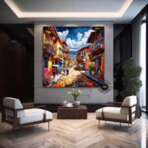 Kolombiya Kanvas Sanatı; Cartagena & Bogota 120x120 cm