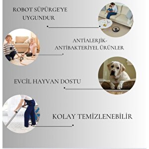 Yuvarlak Çocuk Halısı Sevimli Yıldız Desenli Gri Pembe