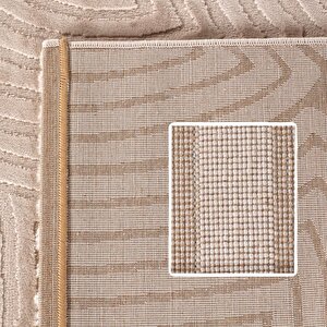 Kabartmalı Yumuşak Dalga Desenli İskandinav Bohem Tarzı Halı Bej Tonlarında