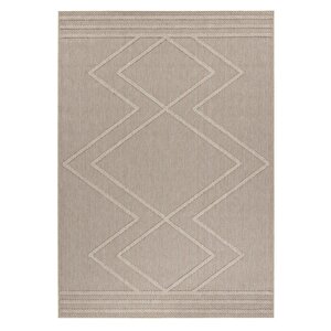 Balkon Teras Bahçe Mutfak Dış Mekan Halısı İskandinav Tarzı Geometrik Desenli Bej Renkli Halı