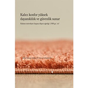 Yüksek Tüylü 30 Mm Hav Yüksekliğinde Düz Turuncu Renkli Shaggy Halı