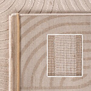 Kabartmalı Yumuşak Karo Desenli İskandinav Bohem Tarzı Halı Bej Tonlarında