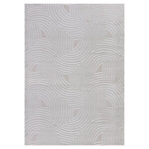 Kabartmalı Halı Dalga Desenli İskandinav Bohem Tarzı Yumuşak Halı Gümüş Krem