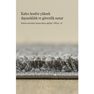 Yüksek Tüylü 30 Mm Hav Yüksekliğinde Düz Gri Renkli Shaggy Halı