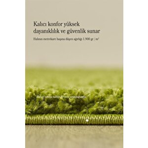 Yüksek Tüylü 30 Mm Hav Yüksekliğinde Düz Yeşil Renkli Shaggy Halı