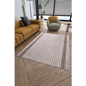 Kahverengi Mercedes Desenli Dijital Baskılı Makine Halısı 120x600 cm