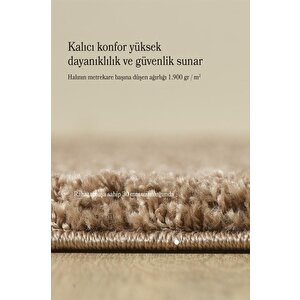 Yüksek Tüylü 30 Mm Hav Yüksekliğinde Düz Mokka Açık Kahverengi Renkli Shaggy Halı