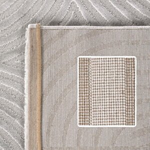 Kabartmalı Yumuşak Karo Desenli İskandinav Bohem Tarzı Halı Gümüş Tonlarında