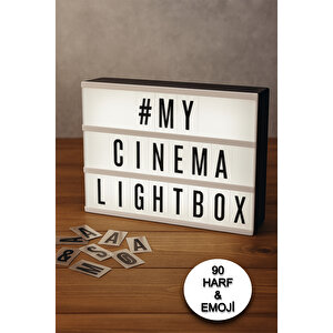 Lightbox A4 Led Işıklı Mesaj Panosu 90 Harfli Dekoratif Yazı Tahtası Çocuk Odası Işıklı Pano