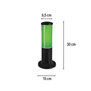 Huzur Elektrik Bollard Yeşil Set Üstü Direk 30cm Aydınlatma Armatürü 13402