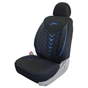 Seat Cordoba Uyumlu Keten Kumaş Oto Koltuk Kılıfı Siyah-Mavi