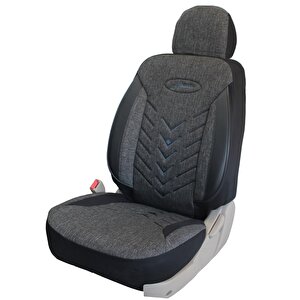 Nissan Micra Uyumlu Keten Kumaş Oto Koltuk Kılıfı Füme-Siyah
