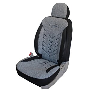 Isuzu Kb Uyumlu Keten Kumaş Oto Koltuk Kılıfı Gri-Siyah