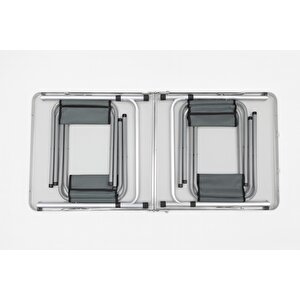 Modulbox, Katlanabi̇li̇r, Ayarlanabi̇li̇r, Alümi̇nyum, 60x120, 4 Tabure, Kamp - Pi̇kni̇k Masa Takimi, Si̇yah