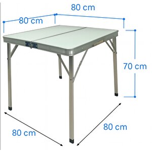 Katlanabi̇li̇r Kamp Masasi, Alümi̇nyum, 80x80 Ölçü, Pi̇kni̇k Masasi, Açik Yeşi̇l