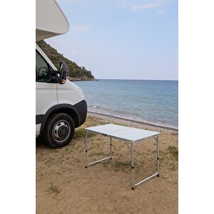 , Katlanabi̇li̇r, Ayarlanabi̇li̇r Yüksekli̇k, Alümi̇nyum, 60x120, Kamp Masasi, Pi̇kni̇k Masasi, Açik Yeşi̇l