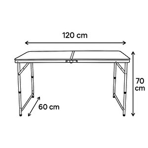 Modulbox, Katlanabi̇li̇r, Ayarlanabi̇li̇r Yüksekli̇k, Alümi̇nyum, 60x120, Kamp Masasi, Pi̇kni̇k Masasi, Açik Yeşi̇l