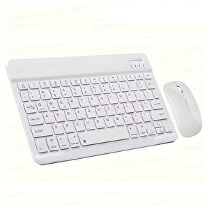 Schitec Kablosuz Klavye Ve Mouse Set Type-c Şarjlı Bluetooth 2.4g Bağlantlılı Beyaz