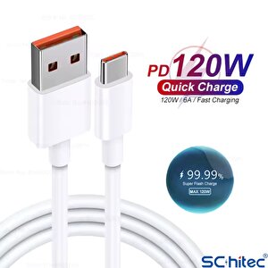 Schitec 160w 2xtype-c + Usba Quick Charger 5.0 Teknolojili Ev Tipi 3 Çıkışlı 6a 120w Usba To Type-c Kablolu Şarj Aleti