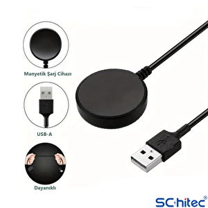 Schitec Samsung Watch 4/watch 5/ Watch 6 Uyumlu Usba Girişli Fast Wireless Charge Hızlı Kablosuz Akıllı Saat Şarj Cihazı