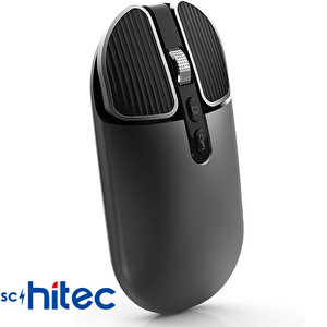 Schitec M203 Çift Modlu Taşınabilir Optik Kablosuz 2.4ghz Ve Bluetooth Bağlantılı Süper Sessiz Mouse Siyah
