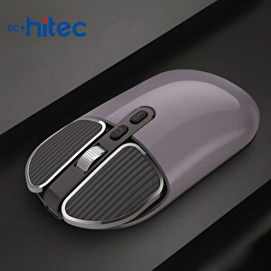 Schitec M203 Çift Modlu Taşınabilir Optik Kablosuz 2.4ghz Ve Bluetooth Bağlantılı Süper Sessiz Mouse Lila
