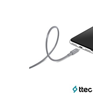 Ttec Usba To Lightning Hızlı Data Ve Fast Şarj Kablosu 100cm Gri 2dk7508gr