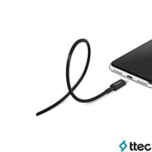 Ttec Usba To Lightning Hızlı Data Ve Fast Şarj Kablosu 100cm Siyah 2dk7508s