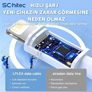 Schitec 6a 100w Type-c To Lightning Hızlı Data Ve Şarj Kablosu 1 Metre Beyaz Sx11