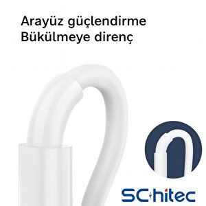 Schitec 3a 60w Usba To Type-c Hızlı Data Ve Şarj Kablosu 3 Metre Beyaz Sx22