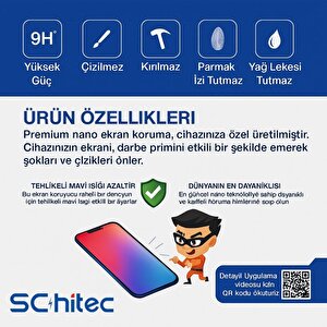 Schitec İphone 16e Darbe Emici Premium Ön Şeffaf Nano Ekran Koruyucu Poliüretan Film