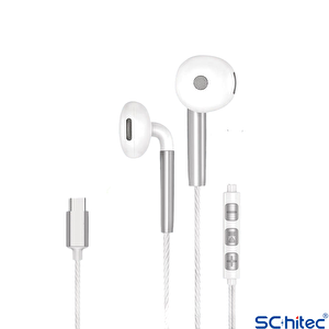 Schitec E30 High Sound Type-c Girişli Kulak İçi Mikrofonlu Kablolu Kulaklık Beyaz