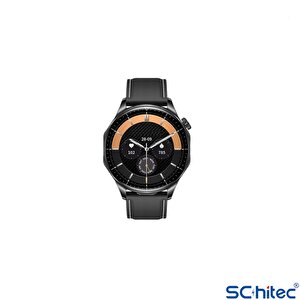 Schitec Watch Ultra 12 Amoled Ekran Waterproof Akıllı Saat Bluetooth Kulaklıklı 3 Kordonlu Siyah Teko12