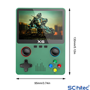 Schitec X6 3.5inç Ips Ekran Taşınabilir Retro El Atari Oyun Konsolu 10000 Oyunlu Tv Bağlanan 32gb Mor