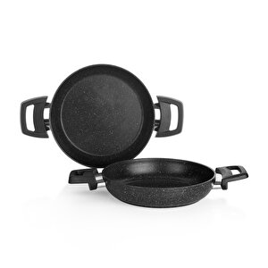 Black Stone 2 Li Sahan Seti 18+22 Cm-siyah
