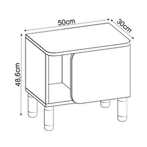 River Komodin – Şık Ve Fonksiyonel Başucu Sehpası, Beyaz