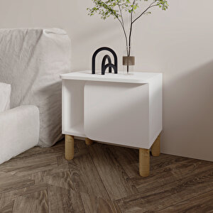 River Komodin – Şık Ve Fonksiyonel Başucu Sehpası, Beyaz