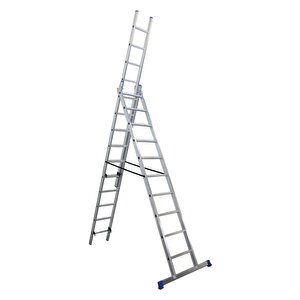 Elmas Serisi - 3 Parça X 3 Metre = 9 Metre  A Ti̇pi̇ Alüminyum Merdiven - Yerli Üretim