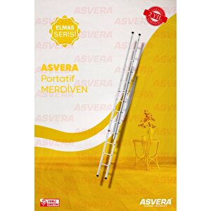 Elmas Serisi - 2 Parça X 3 Metre = 6 Metre Alüminyum Merdiven - Yerli Üretim