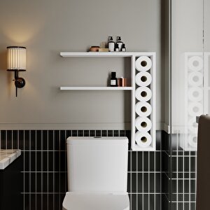 Tiny Duvar Rafı – Duvara Monte, Modern Tasarım, Beyaz Beyaz