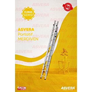 3x2,5=7,5 Metre 3 Parçali Alümi̇nyum Merdi̇ven