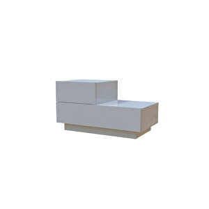 Kayra Kmd002 Led Işıklı Komodin – 2 Çekmeceli Modern Tasarım, Beyaz