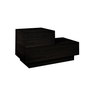 Kayra Kmd002 Led Işıklı Komodin – 2 Çekmeceli Modern Tasarım, Ahşap Siyah