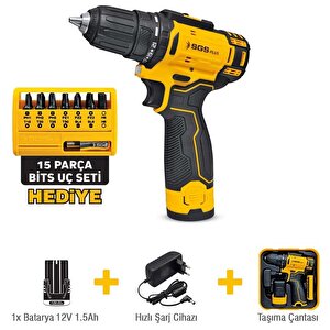 Sgs 5147 Akülü Vidalama Matkabı 12v Tek Akülü 1,5amper
