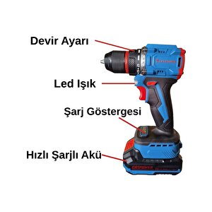 Kömürsüz Akülü Vi̇dalama Li-ion (set) 10 Mm 20v 2.0 Ah